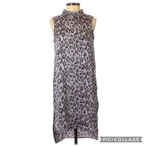 Vince Camuto Leopard Cheetah Print MOC Neck Tunic Dress